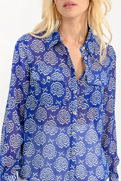 Molly Bracken Bluse mit Allover-Muster - blau (BLUE MATHILDE)