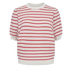 Nümph Sweater - Nunicole GOTS  - white/red (2695)