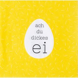 Räder Cocktail napkin -  Ach du dickes Ei   - yellow (0)