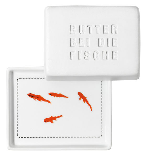 Räder Butter dish - Butter bei die Fische - white (NC)