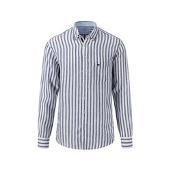Fynch Hatton Leinenhemd mit Streifenmuster - blau (685)