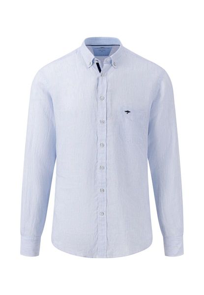 Fynch Hatton Linen shirt with button-down collar - blue (607)