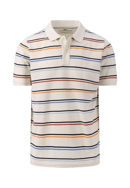 Fynch Hatton Polo shirt with stripe pattern - white (823)