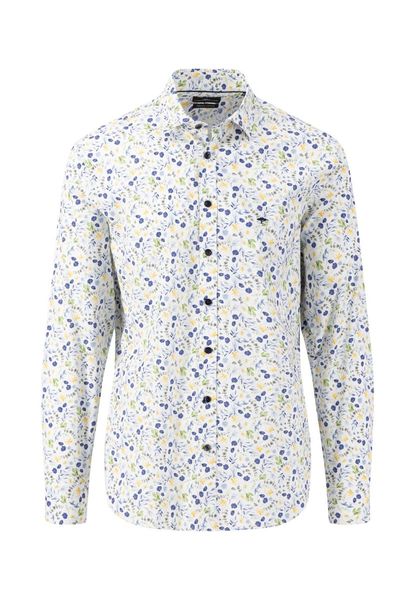Fynch Hatton Hemd mit Allover-Print - gelb/blau (106)