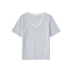 Yerse T-shirt with striped pattern - white/blue/beige (253)