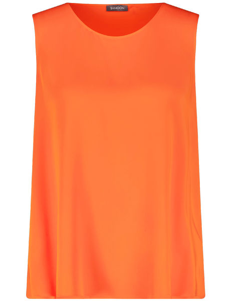 Samoon Blouse top with side slits  - orange (06530)