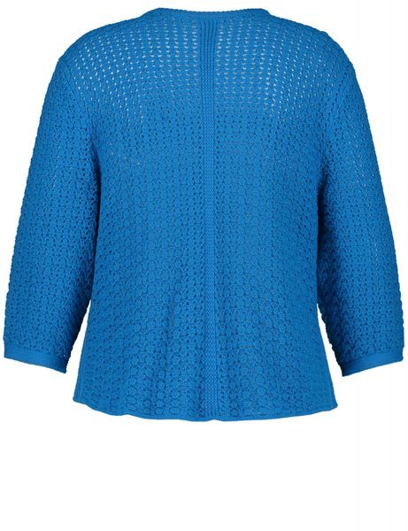 Samoon Openwork knit cardigan   - blue (08840)