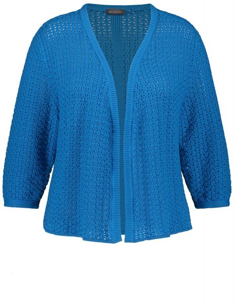 Samoon Openwork knit cardigan   - blue (08840)