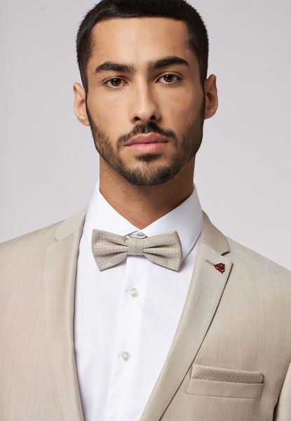 Roy Robson Bow tie and pocket square - beige (Z250)