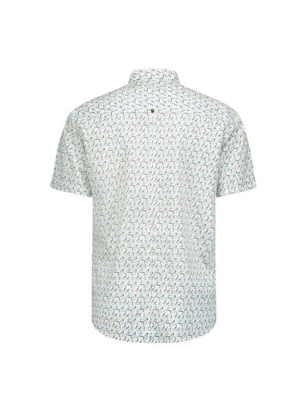 No Excess Shirt Short Sleeve Stretch Allover Printed - green/blue (36)
