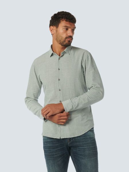 No Excess Shirt Stripes With Linen - gray (19)