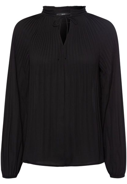 Zero Bluse mit Plisseefalten - schwarz (9105)