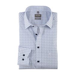 Olymp Comfort Fit : chemise business - blanc/bleu (11)