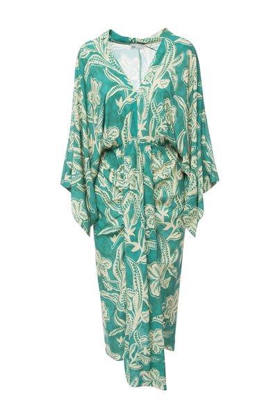 BSB Dress with all-over pattern - green/blue (GREEN)