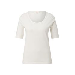 s.Oliver Red Label Jersey-Shirt mit U-Ausschnitt  - weiß (0210)
