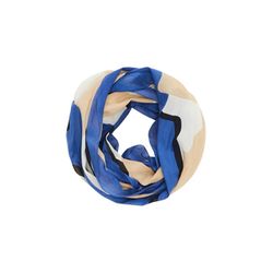 comma Loop scarf with all-over print - blue/beige (56E3)