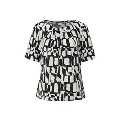 s.Oliver Black Label Patterned blouse with pleat detail  - black/white (99A1)