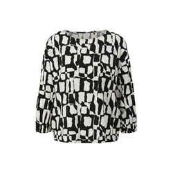 s.Oliver Black Label Locker geschnittene Bluse mit 3/4-Arm  - schwarz/weiß (99A1)