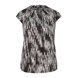 comma Ruched blouse with an all-over print - black (99A7)