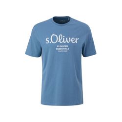 s.Oliver Red Label T-shirt avec label imprimé - bleu (54D1)