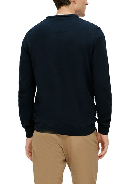 s.Oliver Red Label Pull en tricot avec logo brodé - bleu (5978)
