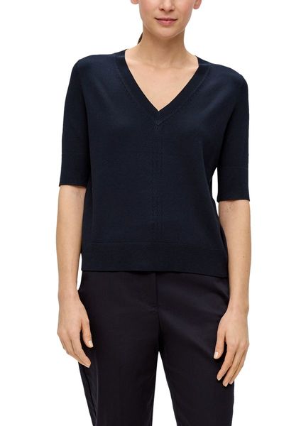 s.Oliver Black Label Knitted top with an openwork pattern  - blue (5959)
