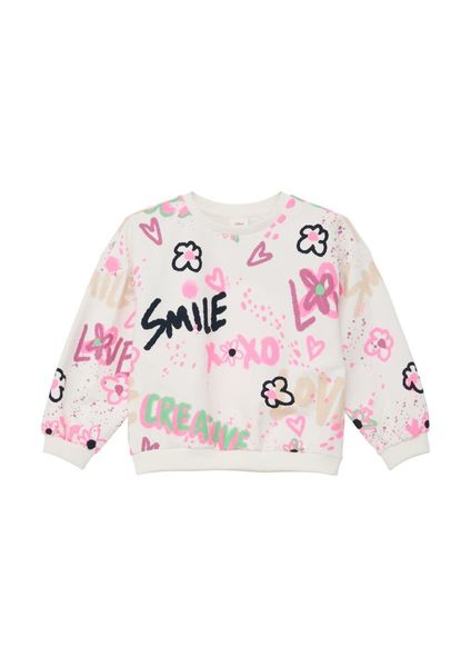 s.Oliver Red Label Sweatshirt with all-over print  - white/pink (0210)