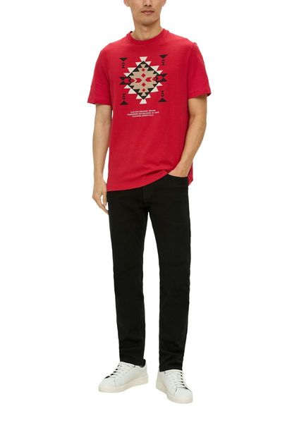 s.Oliver Red Label T-shirt with flame yarn structure   - red (31D1)