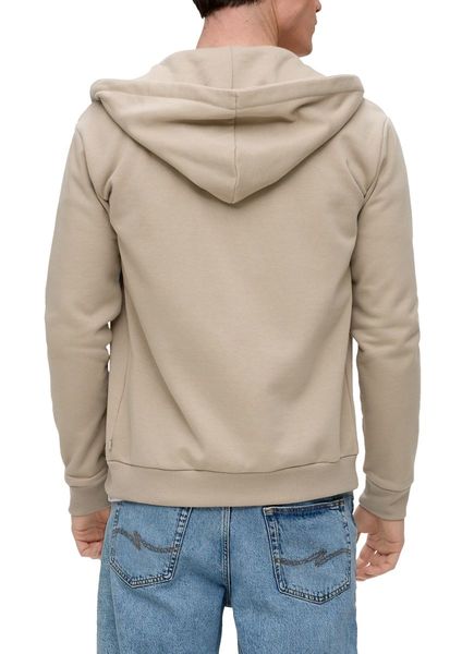 Q/S designed by Sweatshirt jacket with ribbed hem  - beige (8161)