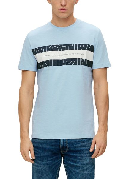 s.Oliver Red Label T-shirt en coton avec impression sur le devant  - bleu (50F1)