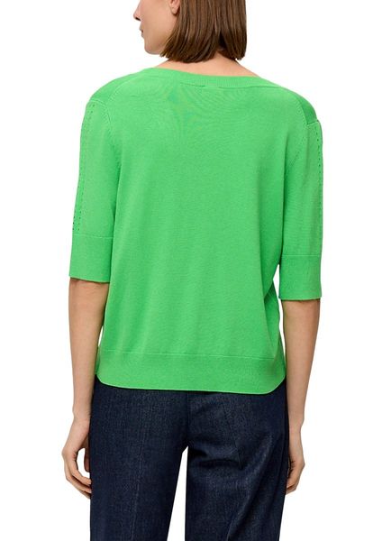 s.Oliver Black Label T-shirt en tricot avec motif ajouré  - vert (7591)