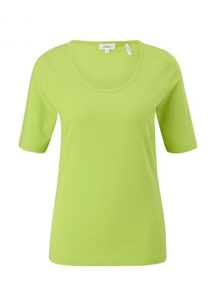 s.Oliver Red Label Jersey T-shirt with a scoop neckline  - green (7423)