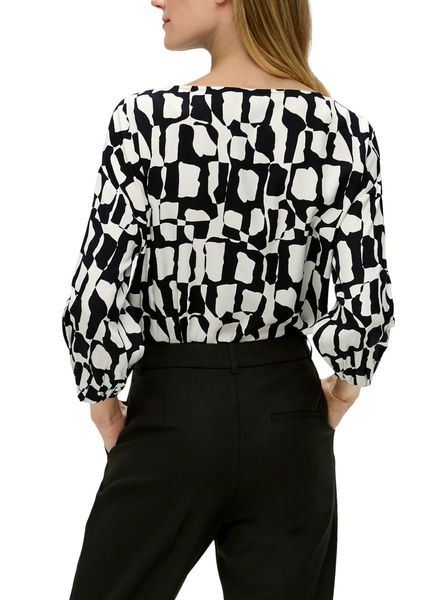 s.Oliver Black Label Locker geschnittene Bluse mit 3/4-Arm  - schwarz/weiß (99A1)