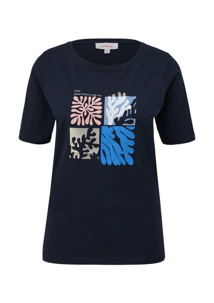 s.Oliver Red Label T-shirt with front print  - blue (59D0)