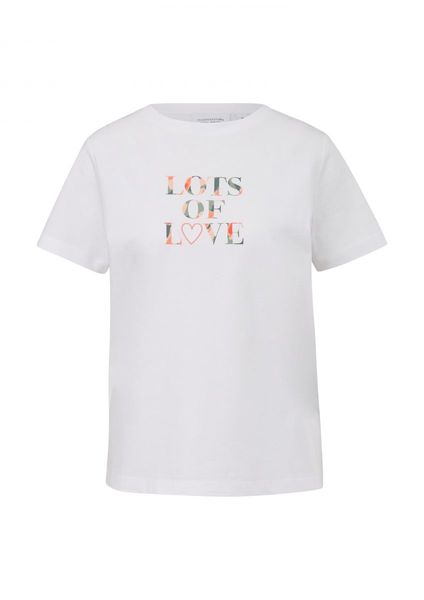 comma T-Shirt mit Frontprint  - weiß (01E2)