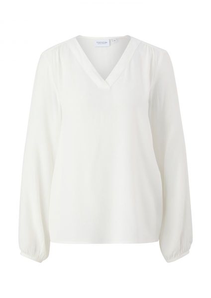 comma CI Viscose blouse with V-neck   - white (0120)