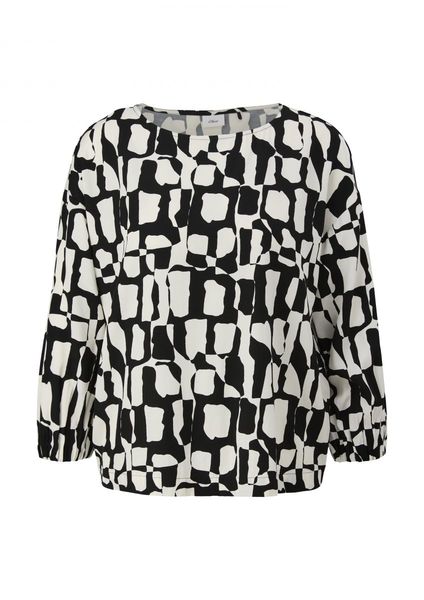 s.Oliver Black Label Casual blouse with 3/4 sleeves  - black/white (99A1)