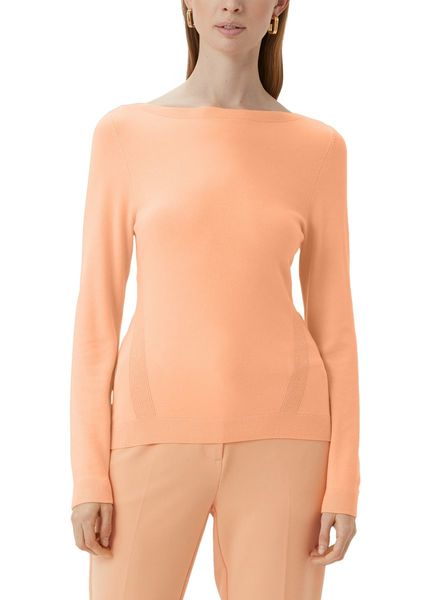 comma Knitted jumper with ribbed trim - orange (2102)
