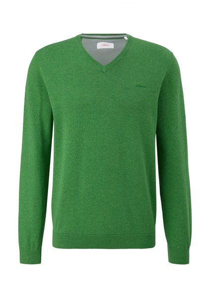 s.Oliver Red Label Knitted jumper with logo embroidery  - green (74W0)
