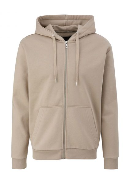 Q/S designed by Sweatshirt jacket with ribbed hem  - beige (8161)