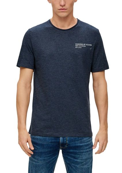 s.Oliver Red Label T-shirt avec structure en fil flammé  - bleu (59W1)