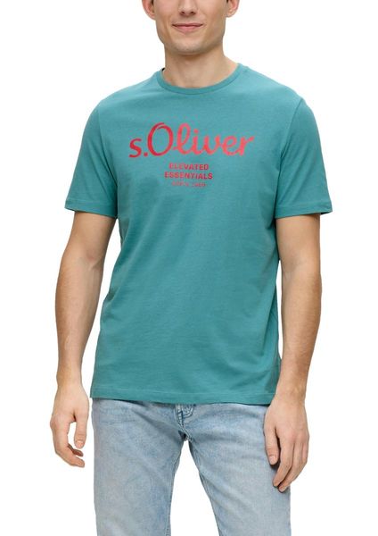 s.Oliver Red Label T-shirt avec label imprimé - vert/bleu (65D1)