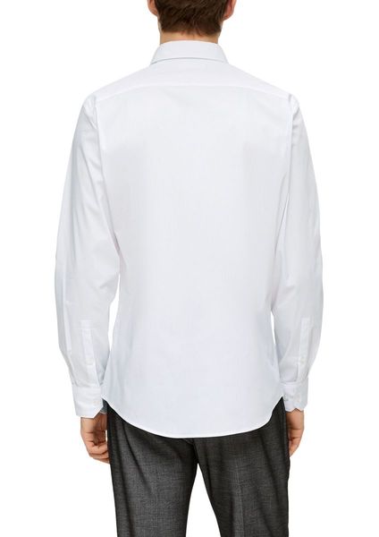 s.Oliver Black Label Slim fit: cotton blend dress shirt   - white (0100)