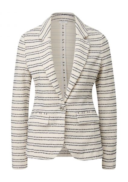 s.Oliver Black Label Sweat blazer with textured pattern   - white (02G3)
