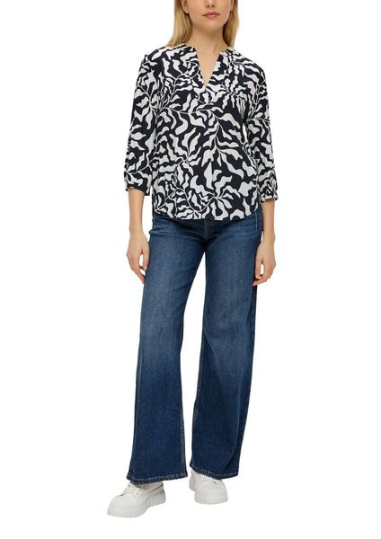 s.Oliver Red Label Tunic blouse with an all-over print   - blue/white (59A1)