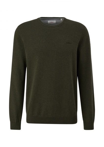 s.Oliver Red Label Pull en tricot avec logo brodé - vert (79W0)