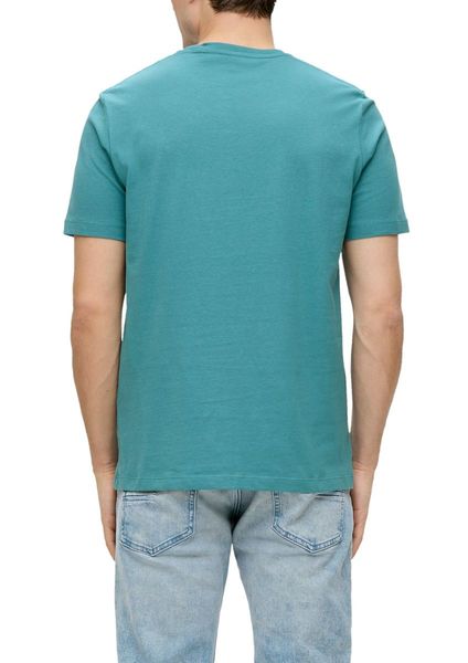 s.Oliver Red Label T-Shirt mit Label-Print - grün/blau (65D1)
