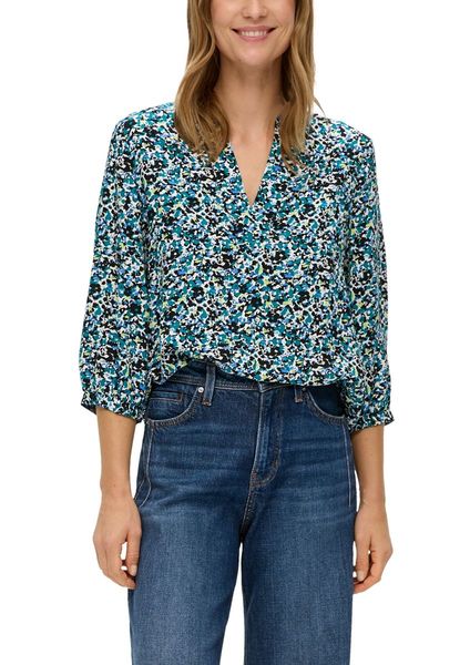 s.Oliver Red Label Tunic blouse with an all-over print   - blue/black (99A0)