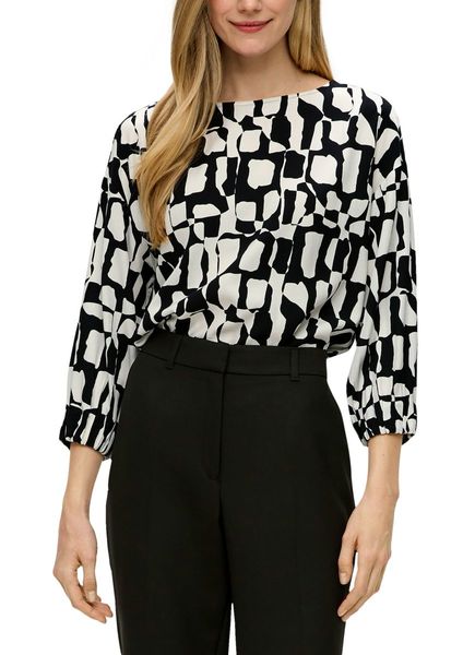 s.Oliver Black Label Casual blouse with 3/4 sleeves  - black/white (99A1)