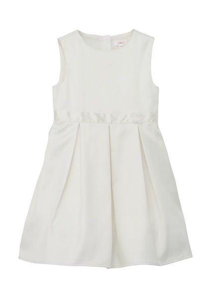 s.Oliver Red Label Satin dress with a decorative border   - white (0200)